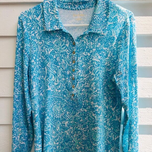 Lilly Pulitzer – Reema Polo Knit Long Sleeve Top – Size L - Picture 3 of 4